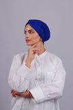 Turban Croisé Cotton - Bleu roi