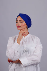 Turban Croisé Cotton - Bleu roi