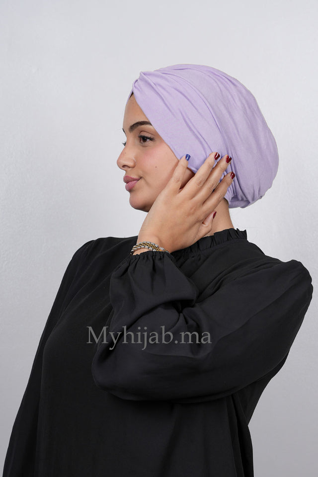 Turban Croisé Cotton - Mauve clair