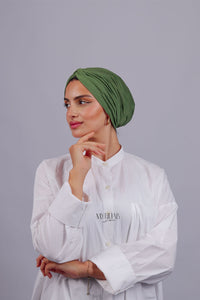 Turban Croisé Cotton - Vert avocat