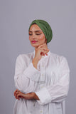 Turban Croisé Cotton - Vert avocat
