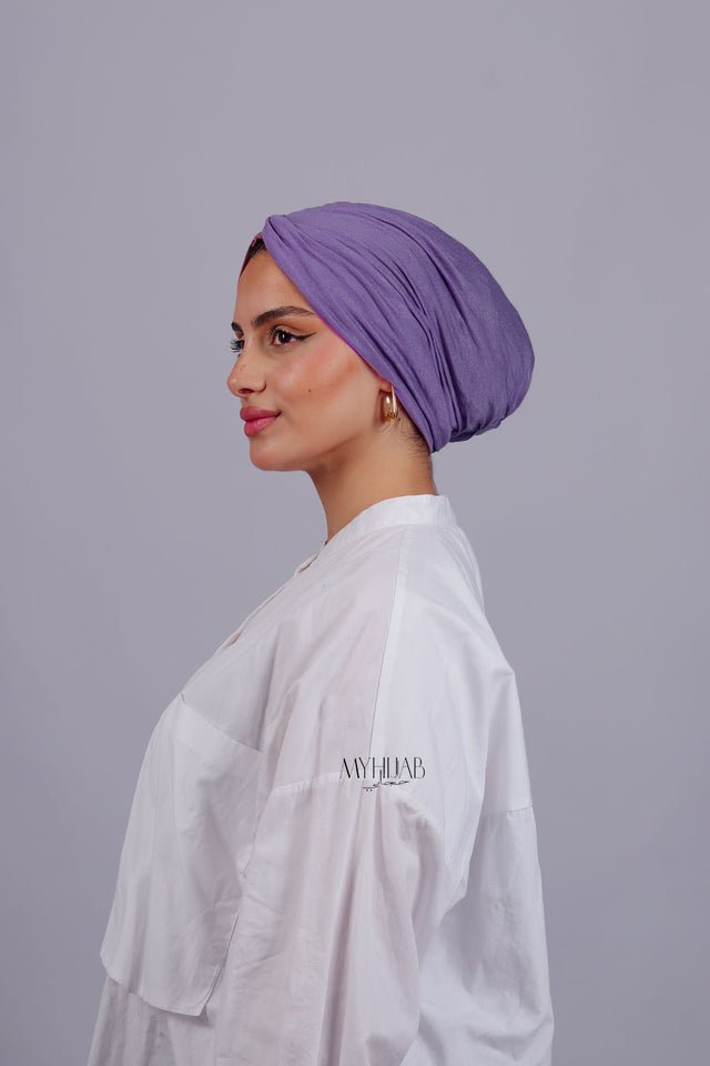 Turban Croisé Cotton - Mauve