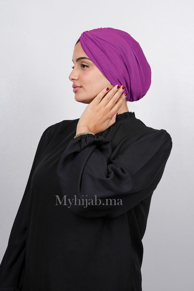 Turban Croisé Cotton - Violet