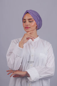 Turban Croisé Cotton - Mauve
