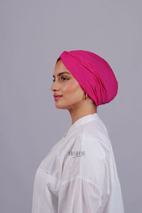 Turban Croisé Cotton - Rose fushia