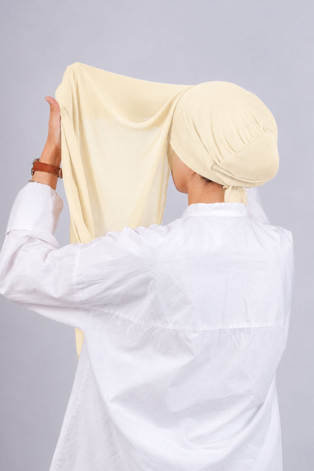 Crepe Bonnet Fermé - Blanc cassé