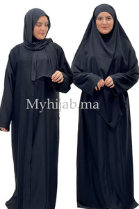 Abaya khimar large + chale ninja NOIR
