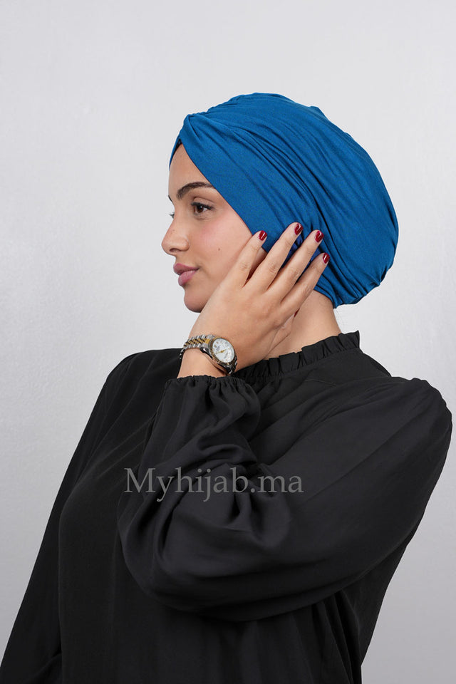 Turban Croisé Cotton - Bleu
