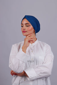 Turban Croisé Cotton - Bleu