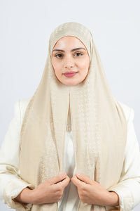 Lycra Instant kashkha - Beige gris