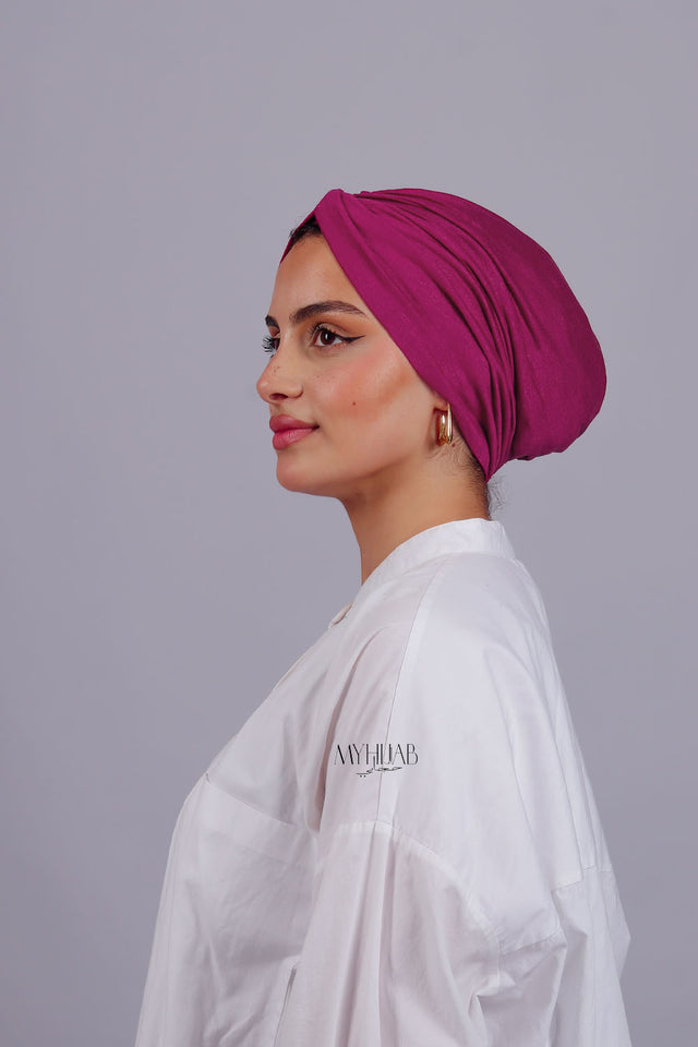 Turban Croisé Cotton - Rose indien