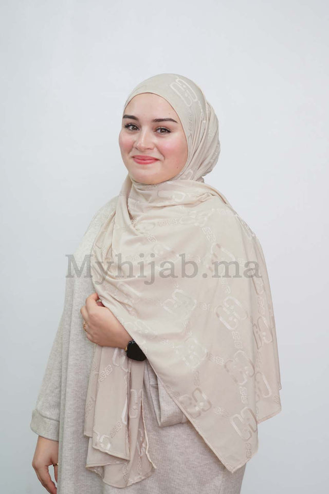 Lycra kashkha - Beige gris