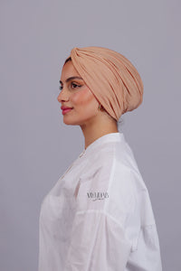 Turban Croisé Cotton - Beige pink fonce