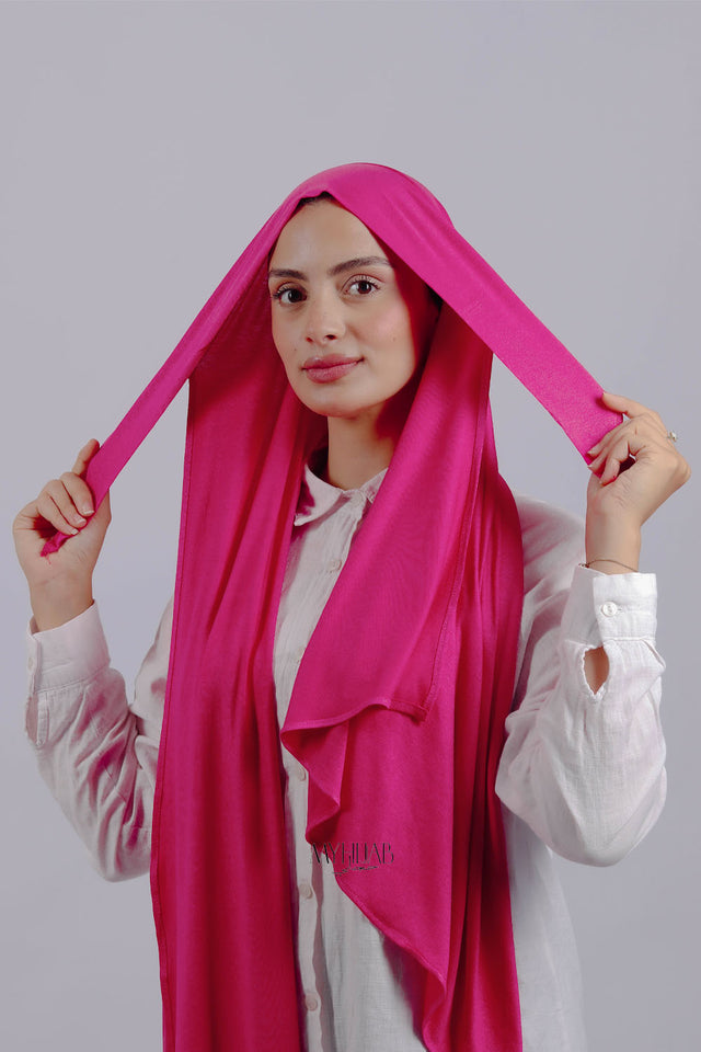 Lycra Tie Back - Rose fushia