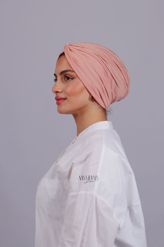 Turban Croisé Cotton - Rose bebe
