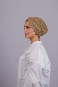 Turban Croisé Cotton - Beige foncé