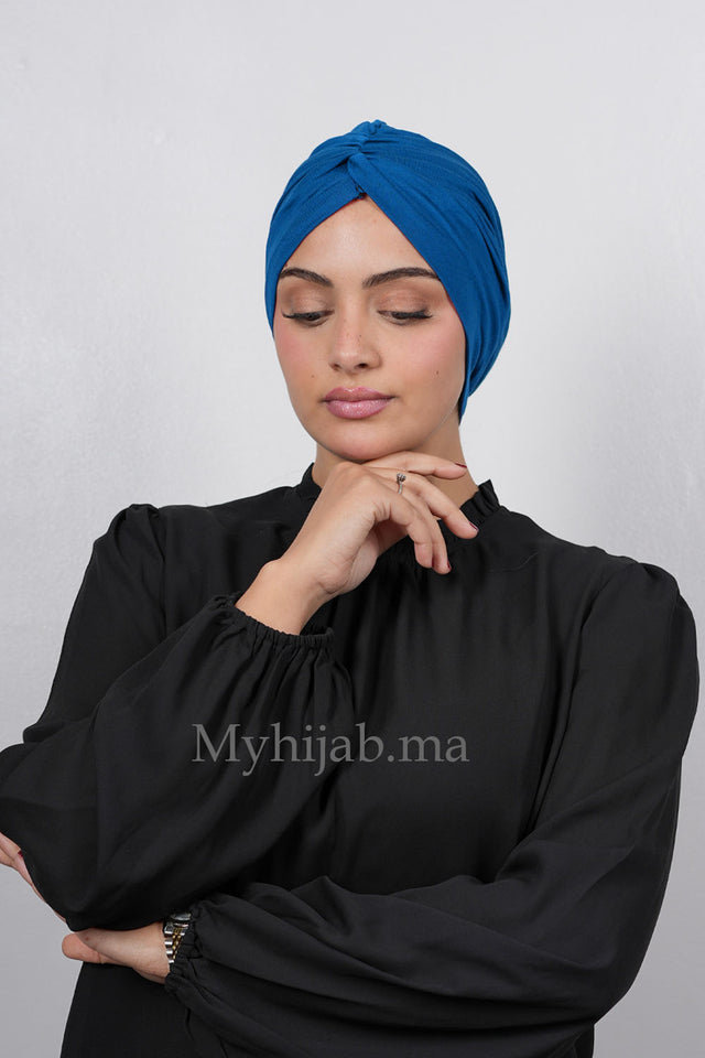 Turban Croisé Cotton - Bleu