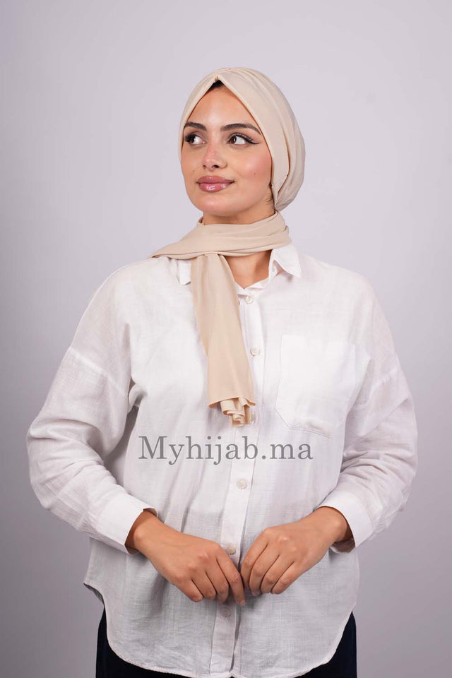 Dubai hijab -  Beige clair