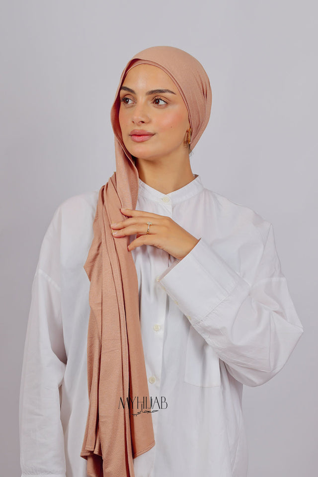Lycra Bonnet Jasmine - Beige pink fonce