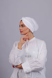 Turban Croisé Cotton -Blanche