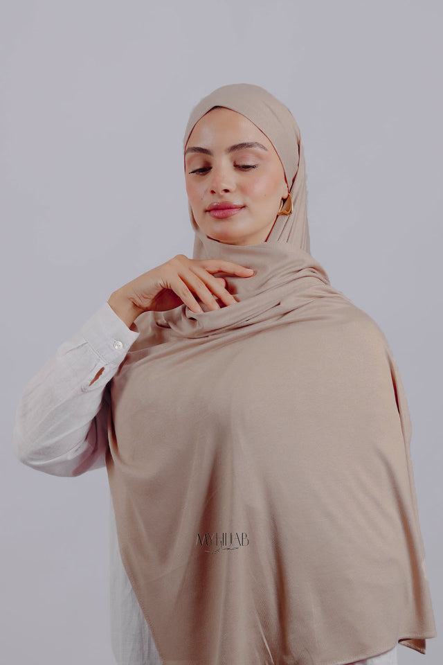 Lycra Tie Back - Beige nude