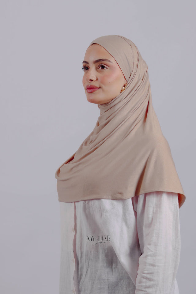 Lycra Tie Back - Beige nude