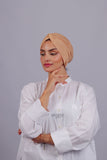 Turban Croisé Cotton - Beige abricot