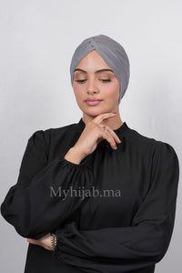 Turban Croisé Cotton - Gris