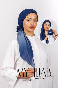 Foulard Turban Dégradé - Bleu marine