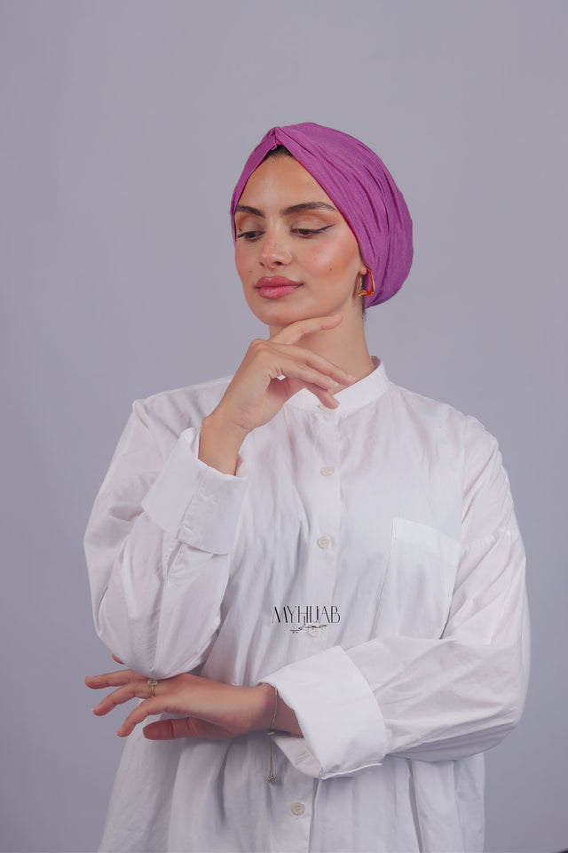 Turban Croisé Cotton - Violet