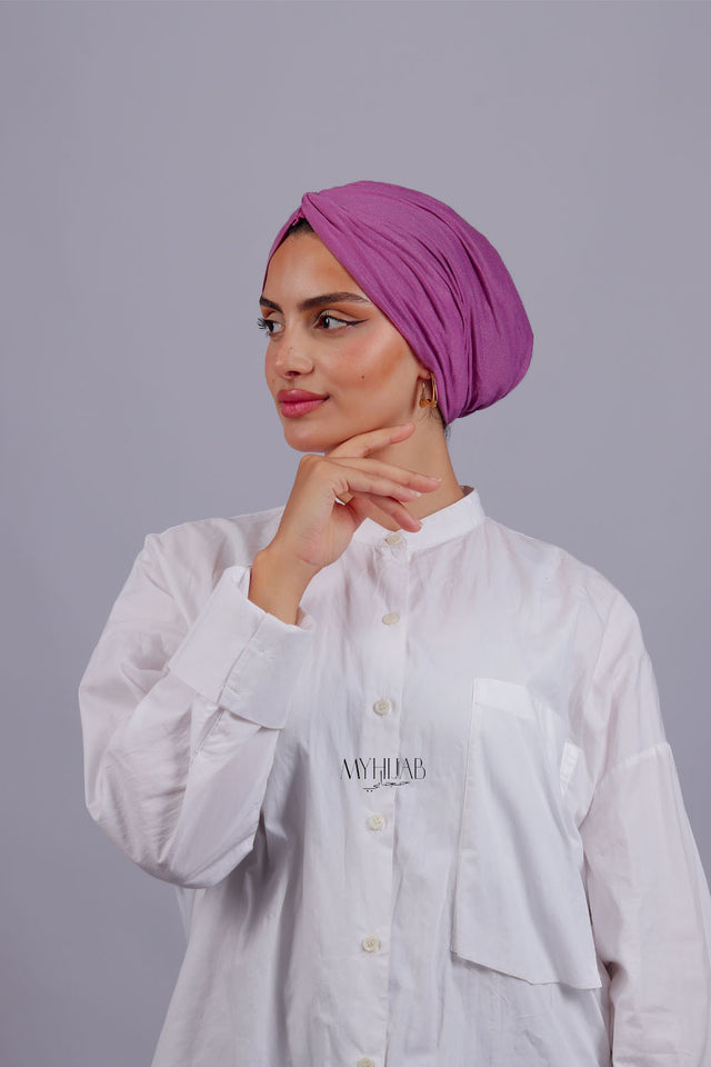 Turban Croisé Cotton - Violet
