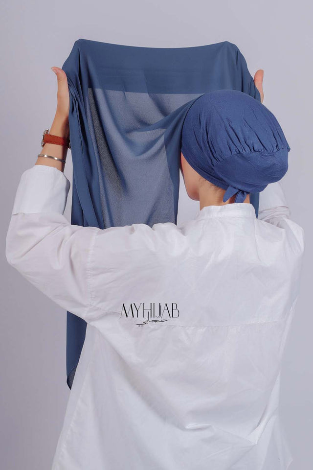 Chale Bonnet Fermé - Bleu jeans foncé