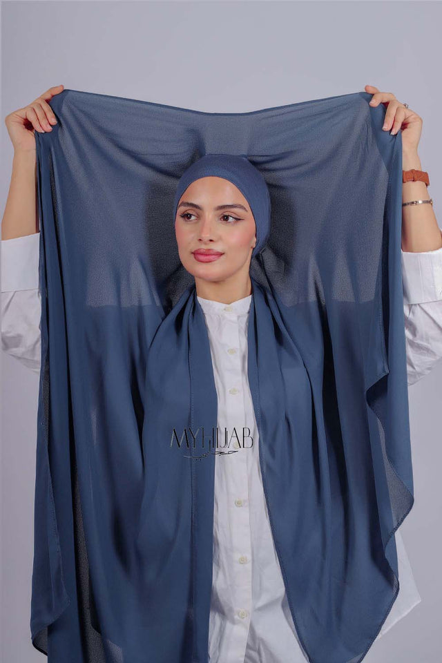 Chale Bonnet Fermé - Bleu jeans foncé