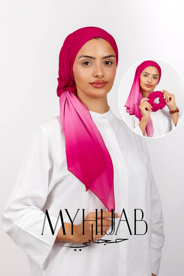 Foulard Lycra Dégradé - Rose fushia