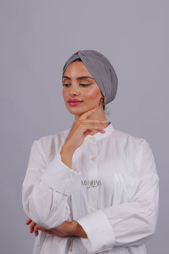 Turban Croisé Cotton - Gris