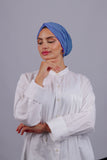 Turban Croisé Cotton - Bleu ciel foncé