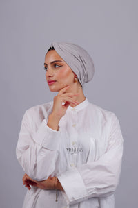 Turban Croisé Cotton - Gris clair