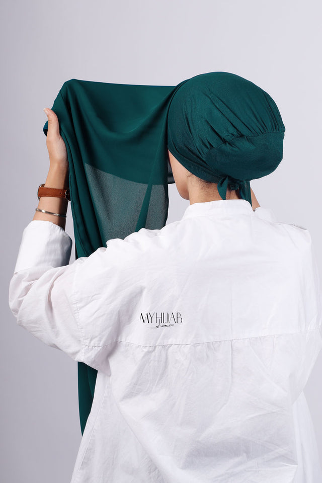 Crepe Bonnet Fermé - Vert pétrole