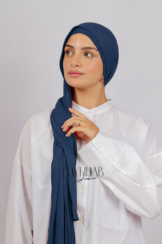 Lycra Bonnet Jasmine - Blue jeans foncé