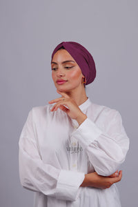 Turban Croisé Cotton - Purple