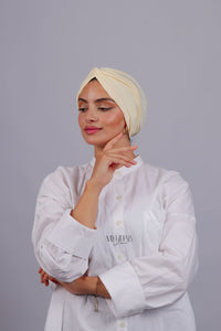 Turban Croisé Cotton - Blanc Cassé