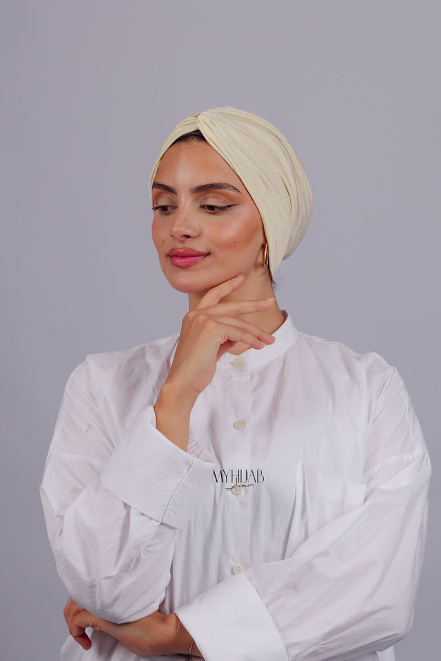 Turban Croisé Cotton - Biege clair