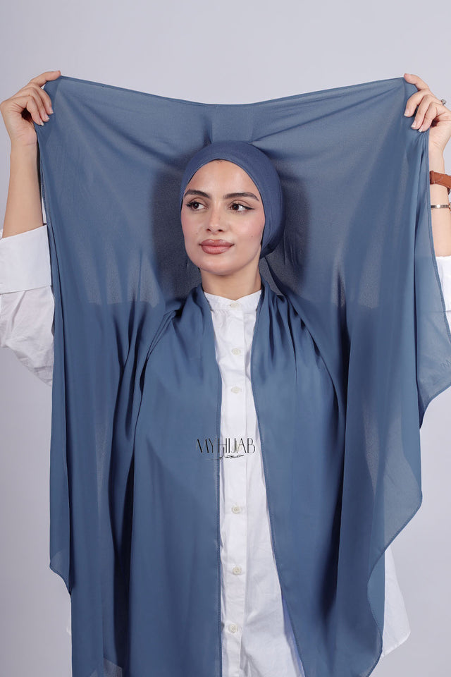 Crepe Bonnet Fermé - Bleu jeans clair