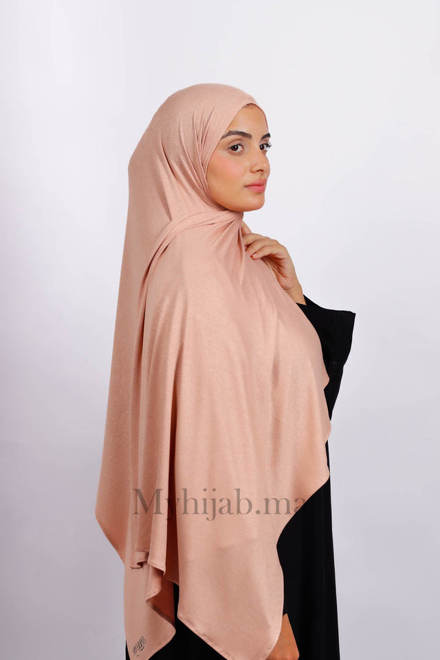 Lycra Coton - Beige pink fonce
