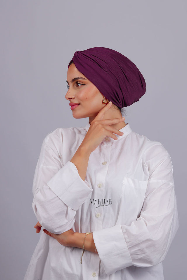 Turban Croisé Cotton - Purple