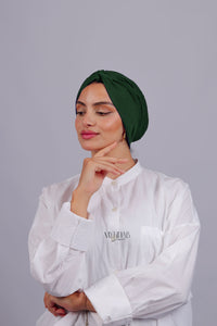 Turban Croisé Cotton - Vert roi foncé