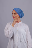 Turban Croisé Cotton - Bleu ciel foncé