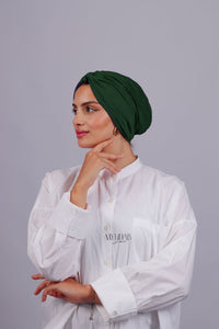 Turban Croisé Cotton - Vert roi foncé