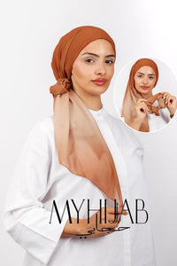 Foulard Turban Dégradé - Orange miel