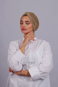 Turban Croisé Cotton - Beige foncé